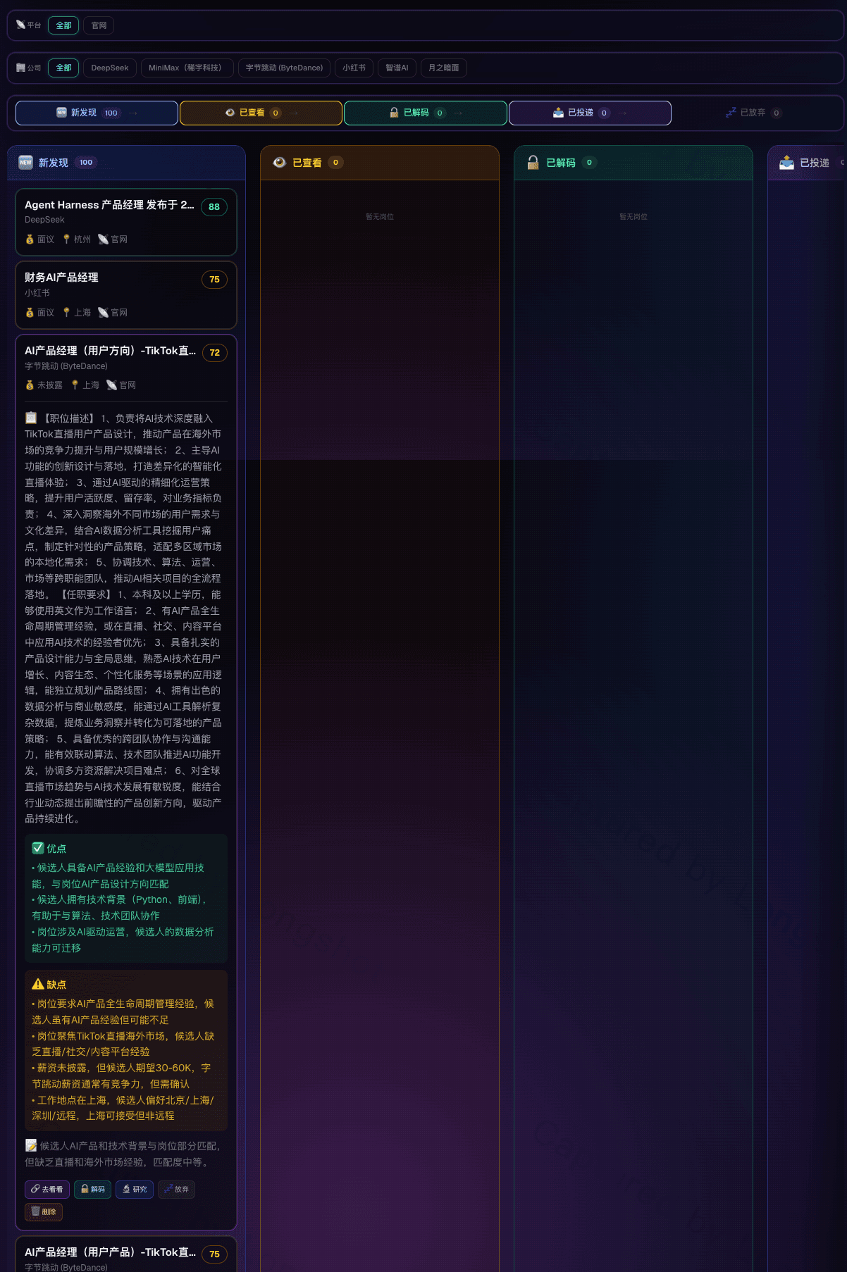 岗位看板:列表与数据可视化